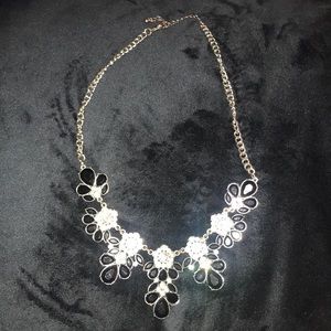 Black and silver statement necklace